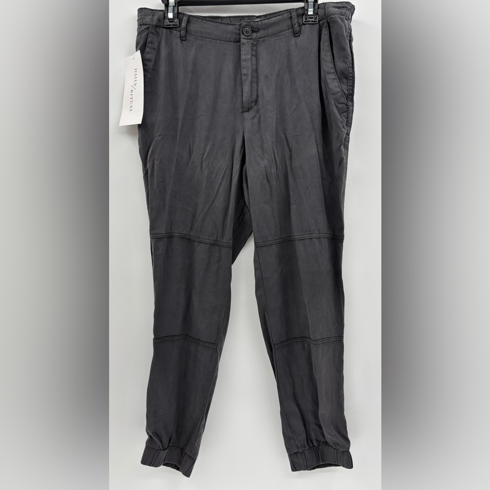 Women's Daily Ritual Lyocell Jogger Pants Elastic Waist Size 10 Gray NWT